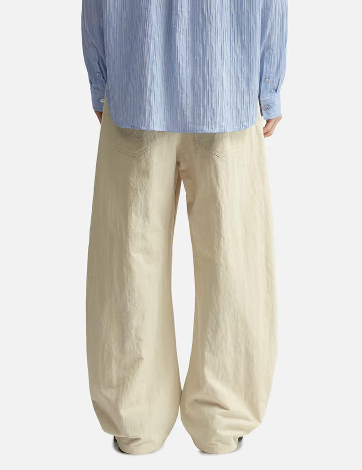 Deep Curved Cotton Blend Pants