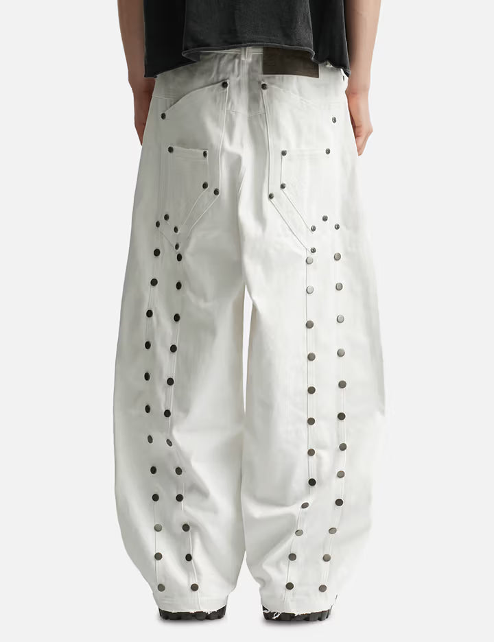 "Devlin" Studded Waxed Baggy Denims