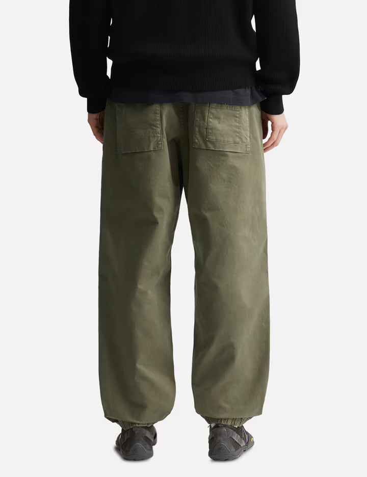 Organic Cotton Stretch Broken Twill 'old' Effect Cargo Trousers