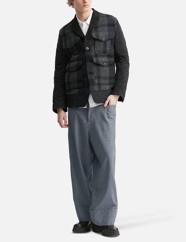 Junya Watanabe MAN X Levi's Wool Pinstriped Wide Cropped Pants