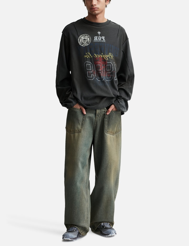 Coated Backward Denim Pants