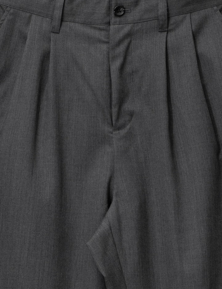Wool Gabardine City Uniform Wide Straight Pants