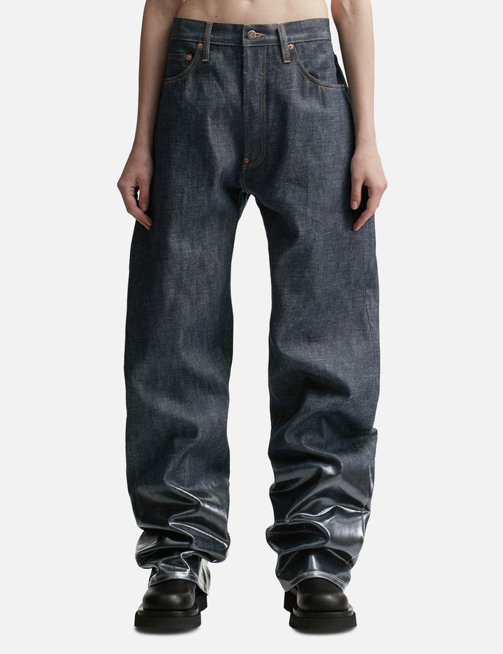 Lacquered Turn-up Jeans