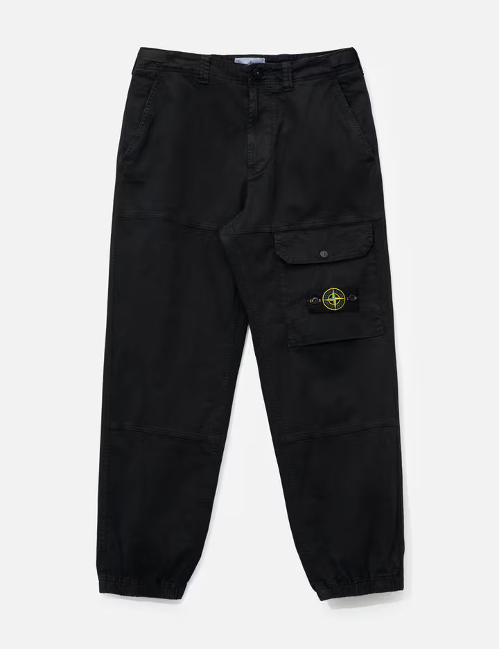 Organic Cotton Stretch Broken Twill 'OLD' Effect Cargo Trousers