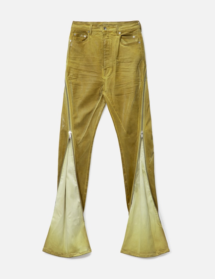 BOLAN BANANA IN OCHRE FOIL STRETCH DENIM