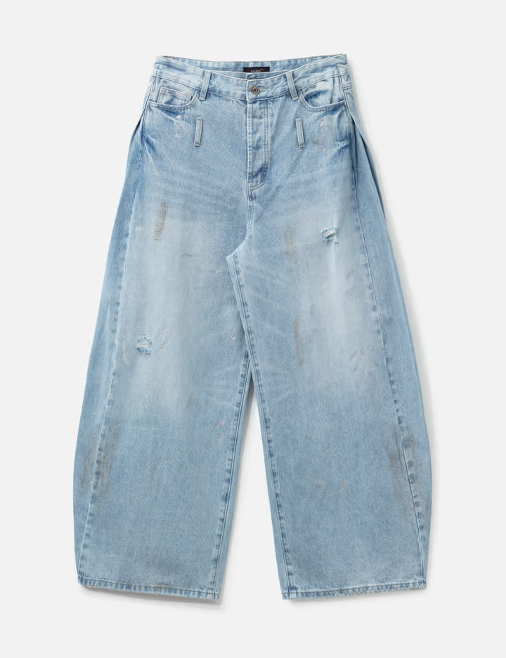 Layered Sparkle Denim Pants