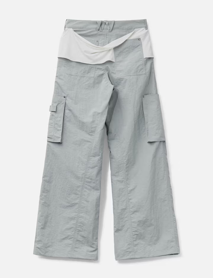 Mixed Layered Tie Jogger Pants