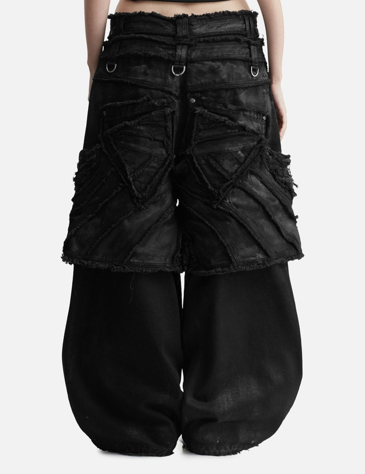 Attached Detachable Waxed Distressed Denims