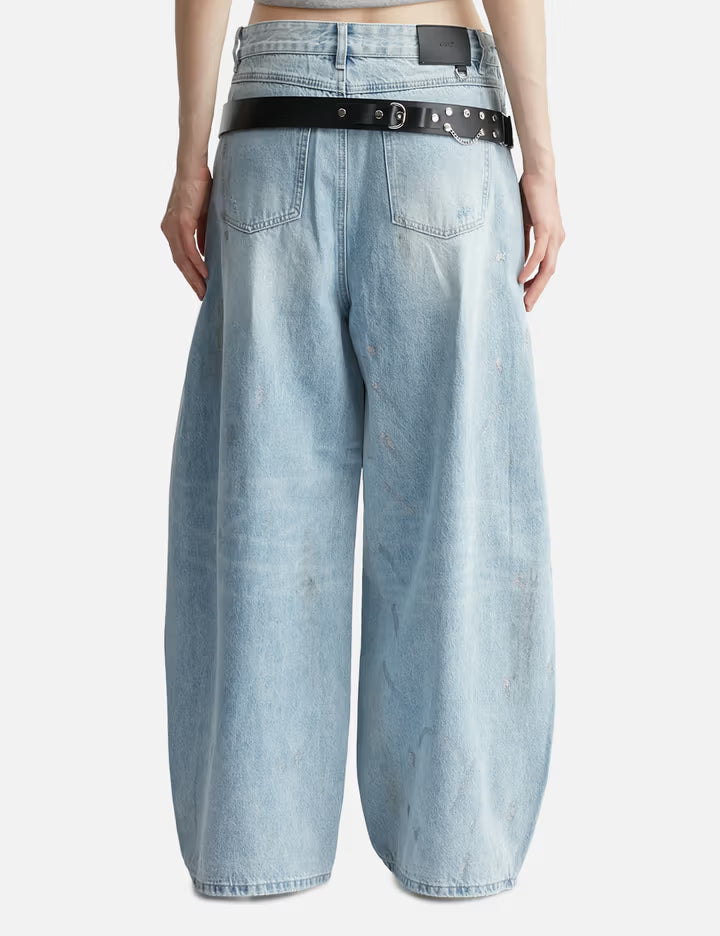 Layered Sparkle Denim Pants