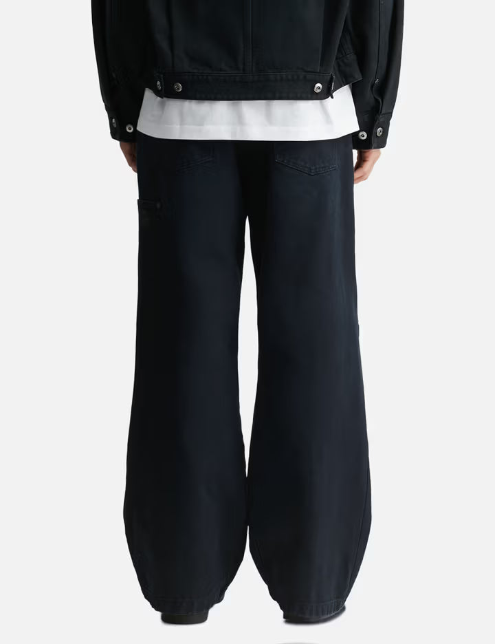 3D Wide Dyed Denim Pants