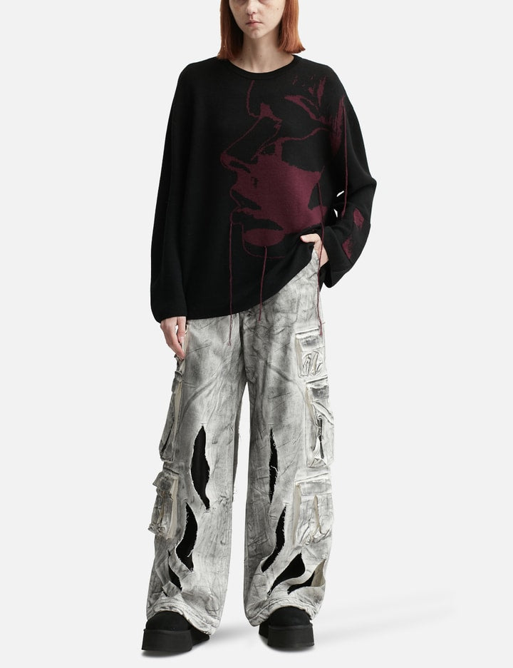 Waxed White Cargo Trousers