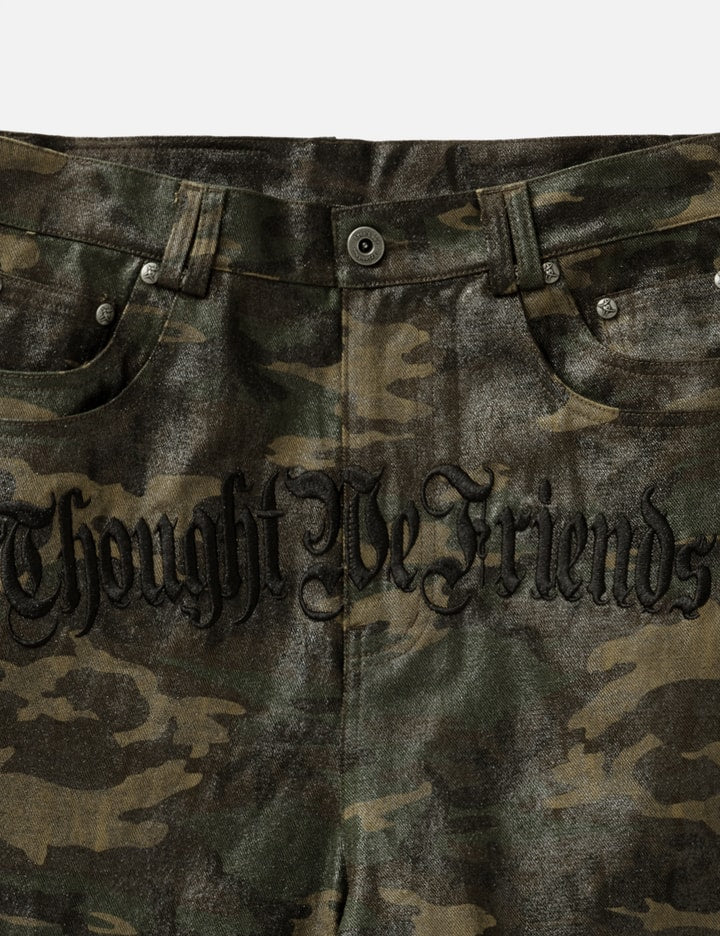 "Lucius" Embroidered Waxed Baggy Denims