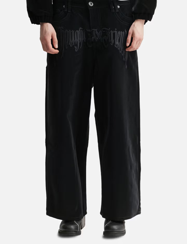 "Stephen" Black Baggy Pants