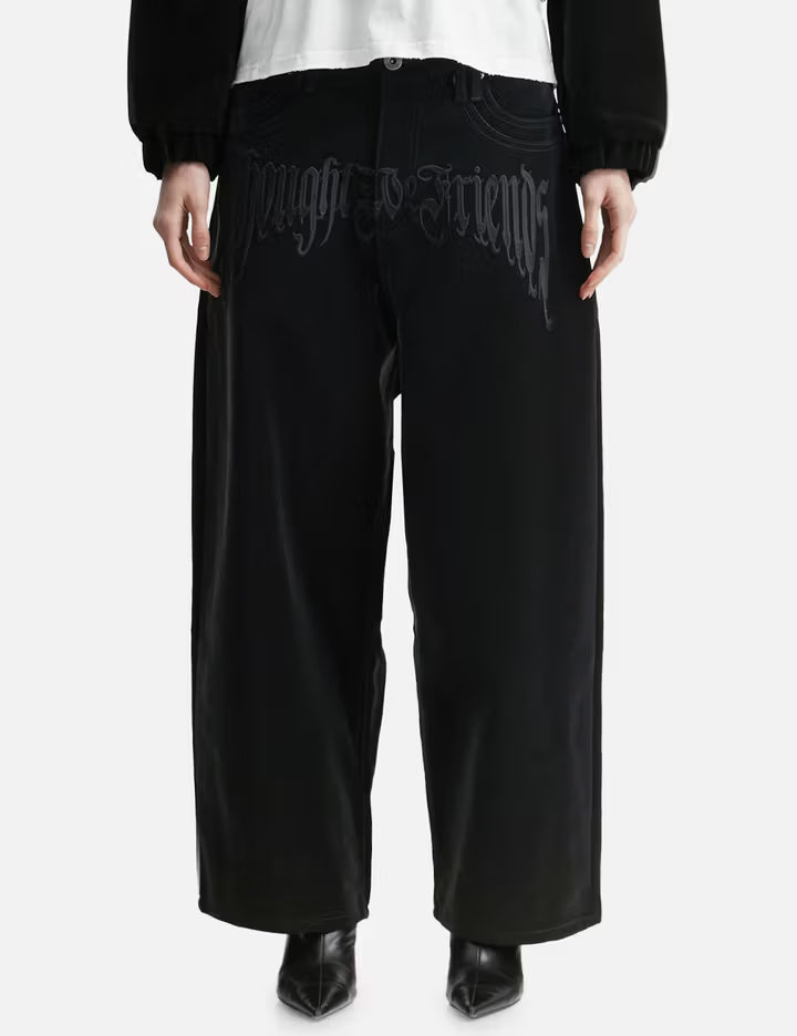 "Stephen" Black Baggy Pants