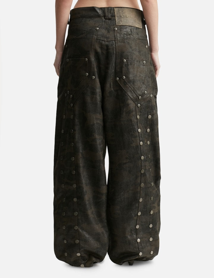 "Lucius" Embroidered Waxed Baggy Denims
