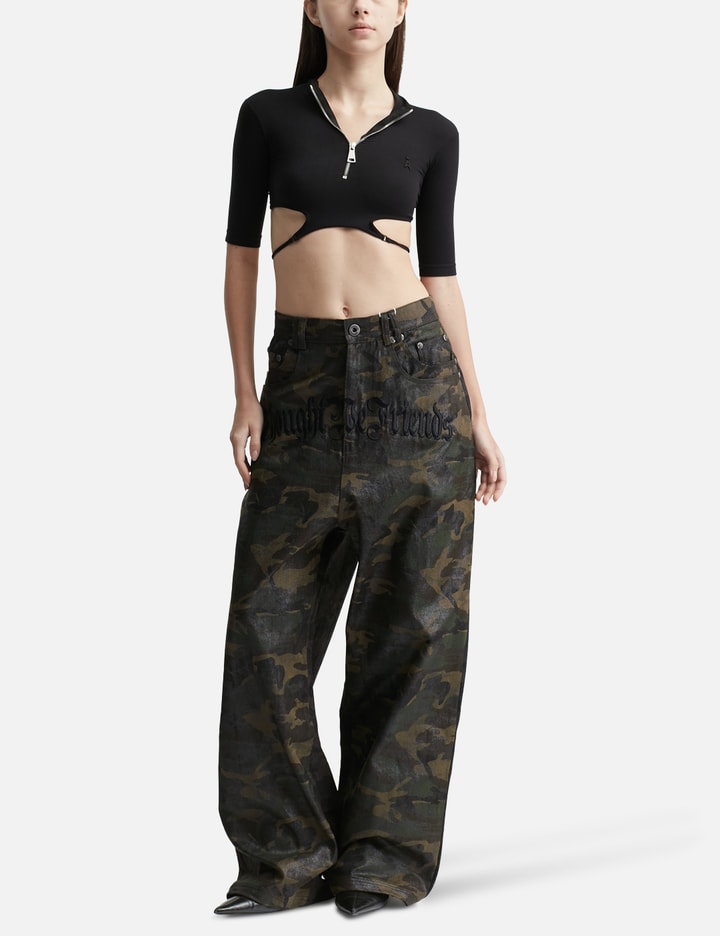 "Lucius" Embroidered Waxed Baggy Denims