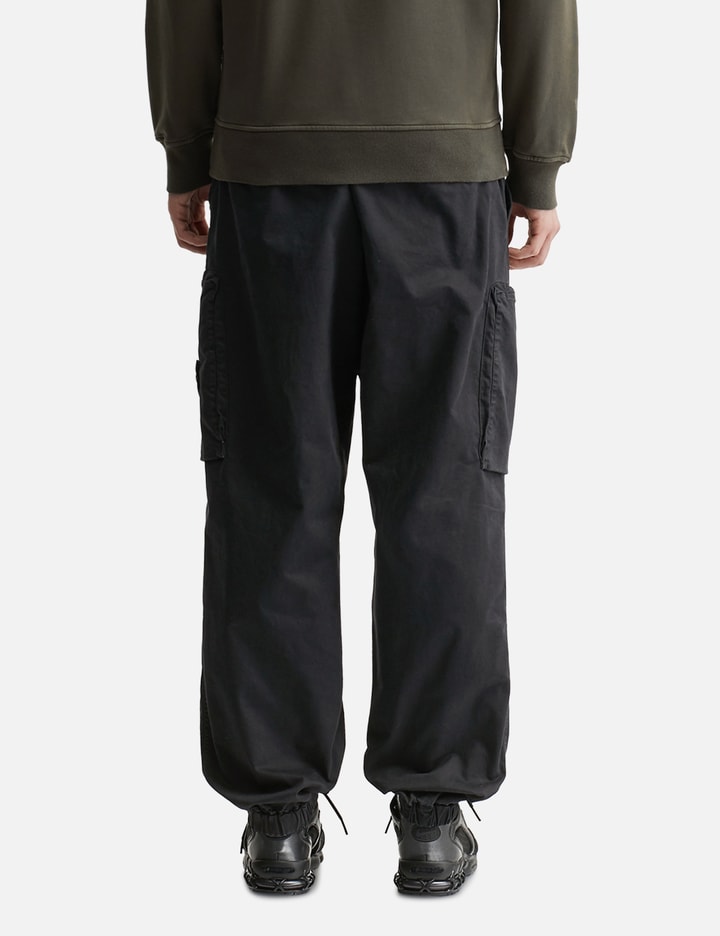 Stretch Organic Broken Twill Cotton 'Old' Effect Cargo Sweatpants