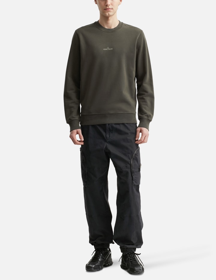 Stretch Organic Broken Twill Cotton 'Old' Effect Cargo Sweatpants