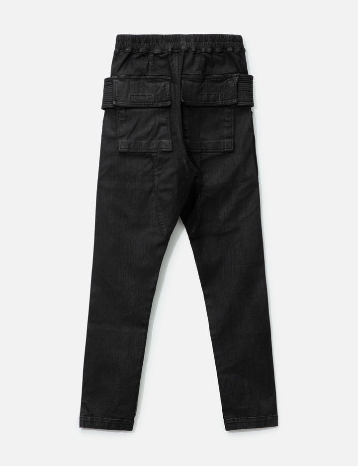 WAXED STRECH DENIM CREATCH CARGO DRAWSTRING