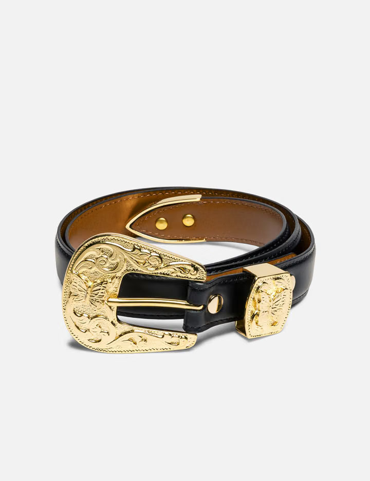 Papillon Western Tip Belt - Steer Leather