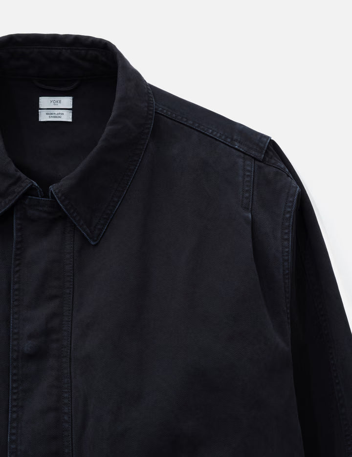 Peached Cotton Twill Garment-Dye Balloon Silhouette Blouson