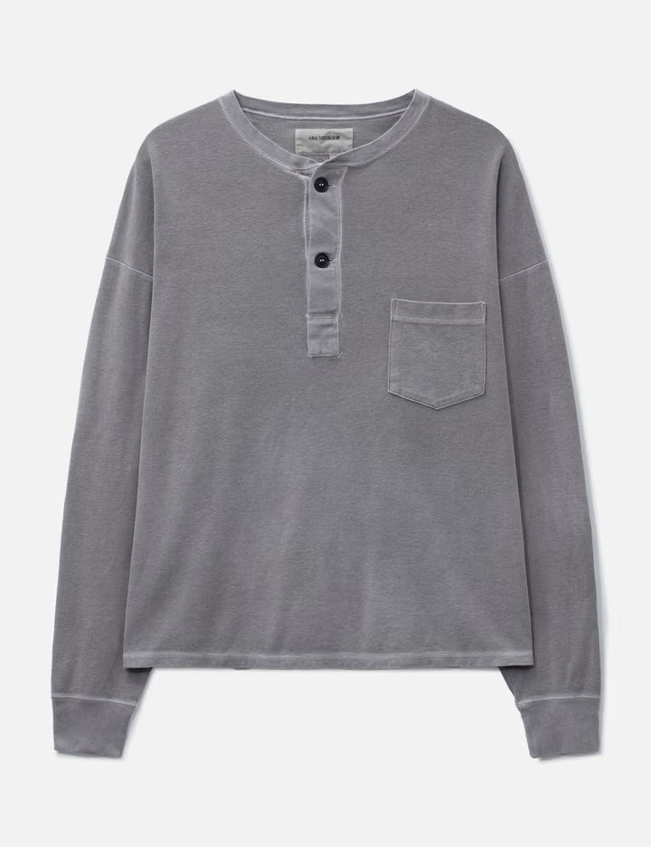Pigment Thermal Henley Neck Long Sleeve T-Shirt