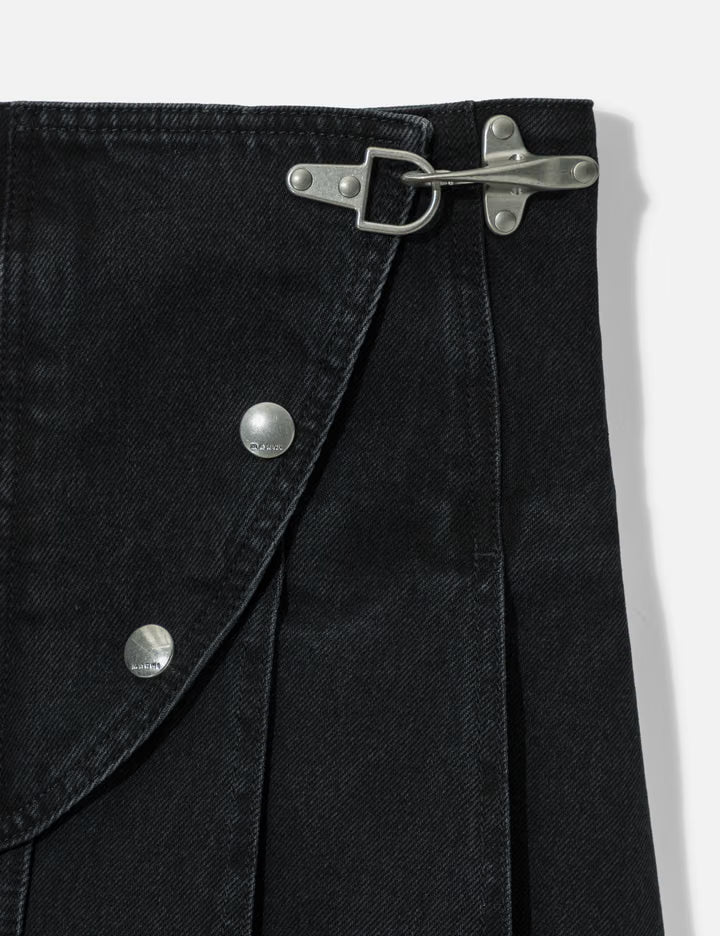 Pleated Denim Skirt