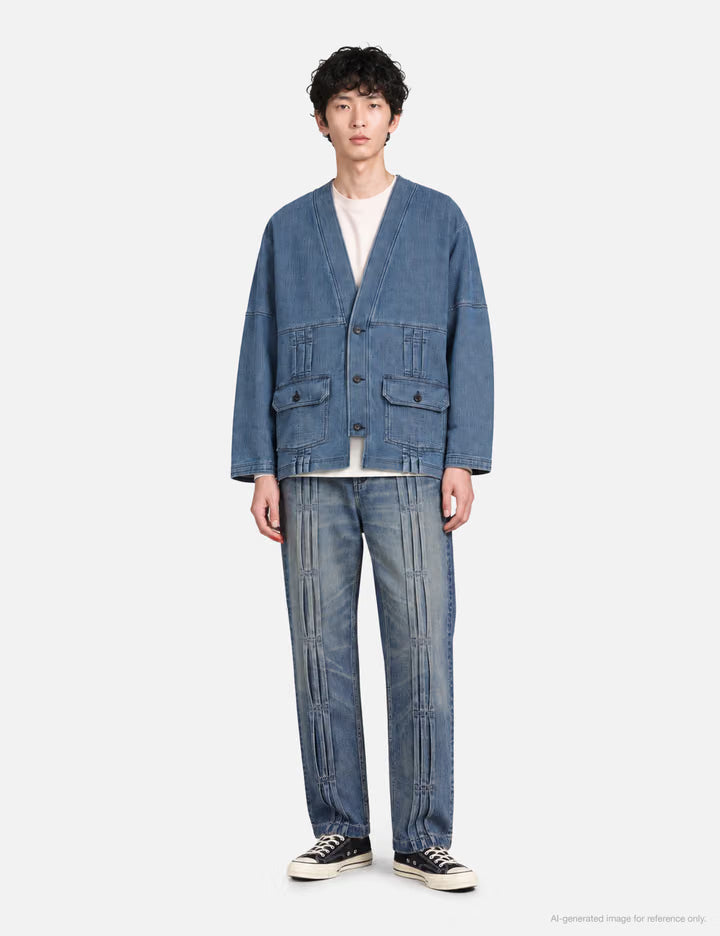 Pleats Cardigan 3YR Wash