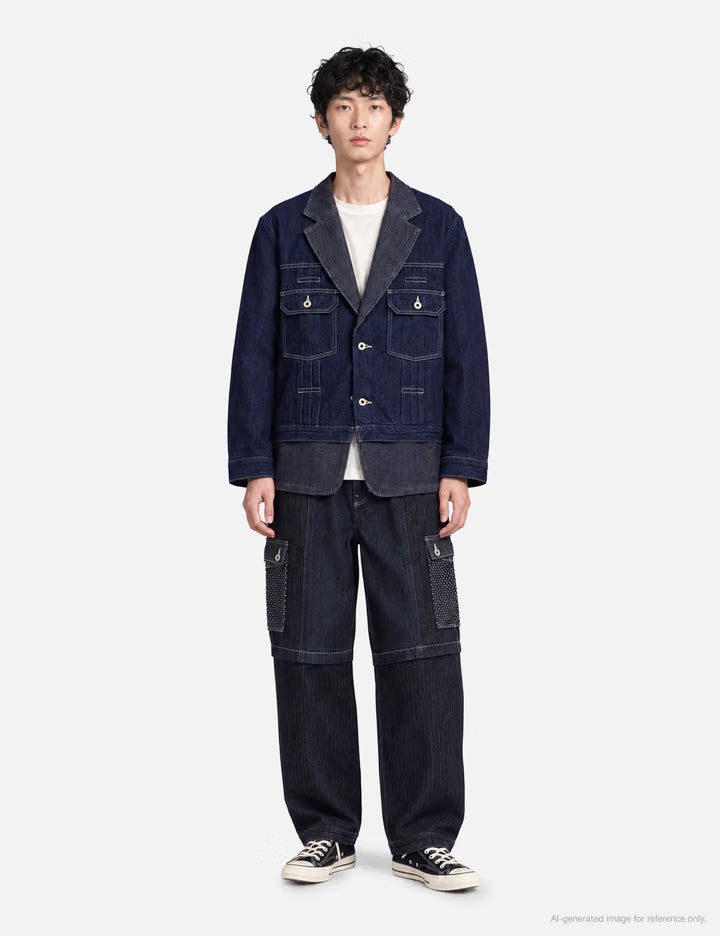 Pleats Lapel Jacket Rinse