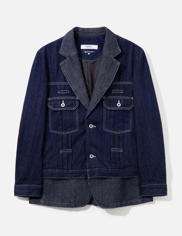 Pleats Lapel Jacket Rinse