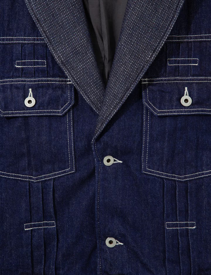 Pleats Lapel Jacket Rinse