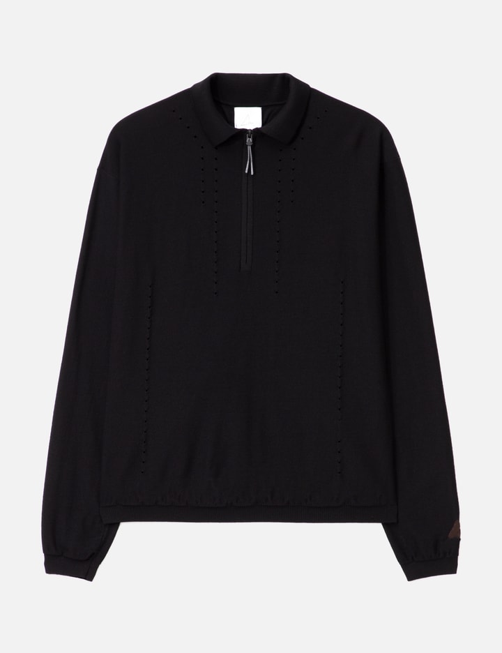 Pinched Wool Knit Polo