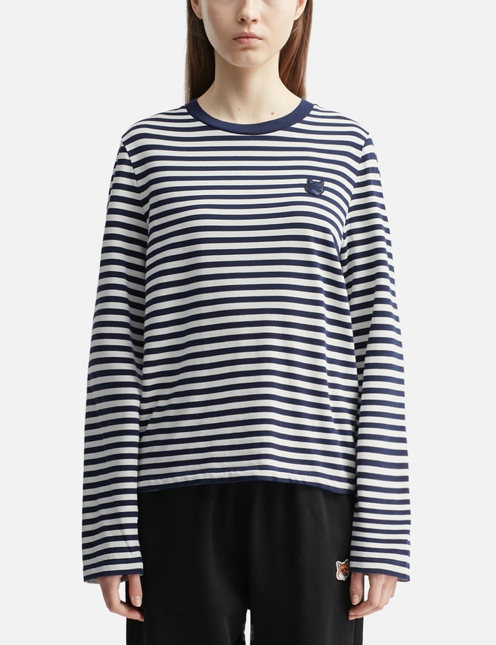 Bold Fox Head Patch Multi Stripes Regular LS T-shirt