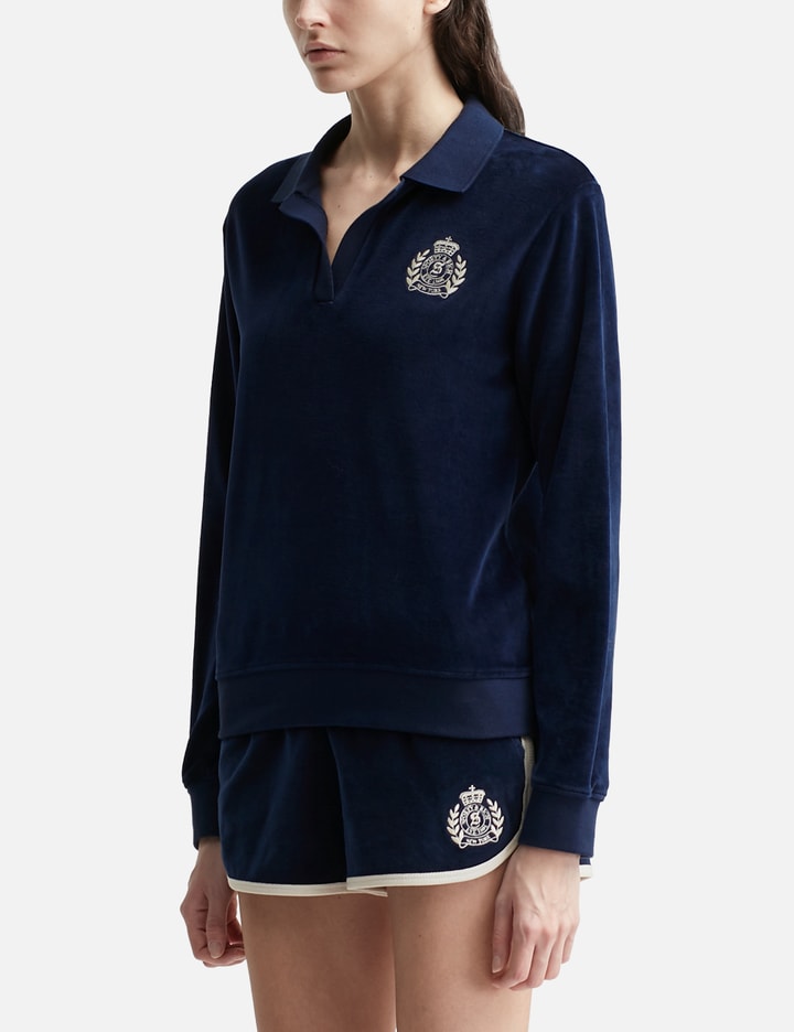 NY Crest Longsleeve Velour Polo