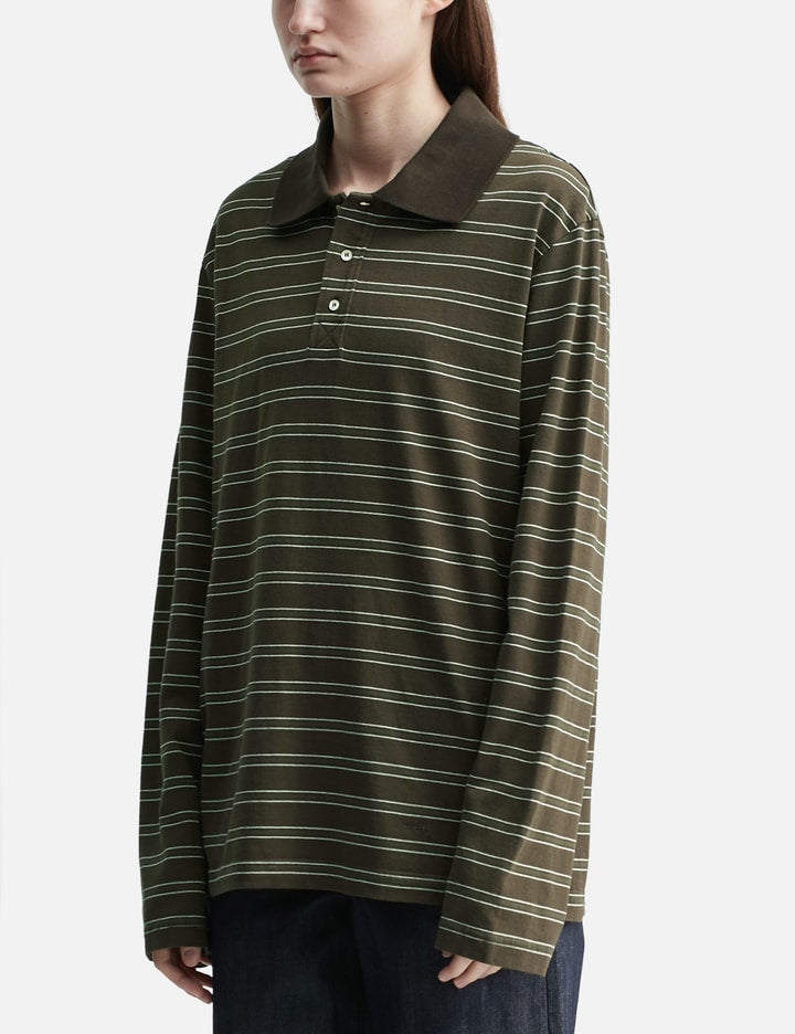 Long-Sleeve Striped Polo Shirt