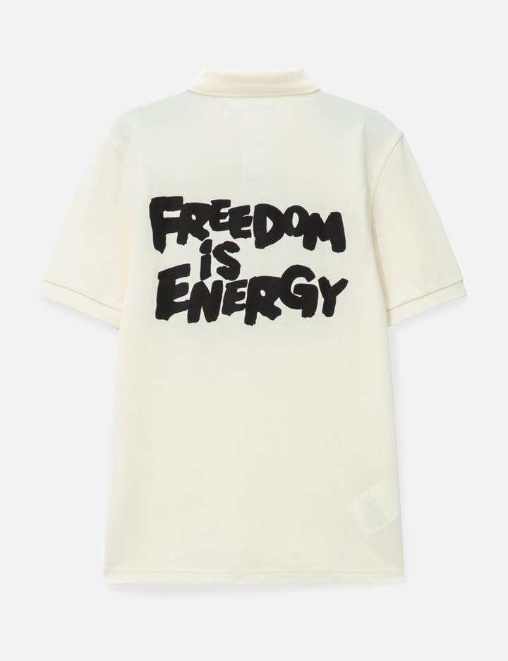 CDG SHIRT X FRED PERRY SS POLO W "FREEDOM IS ENERGY"