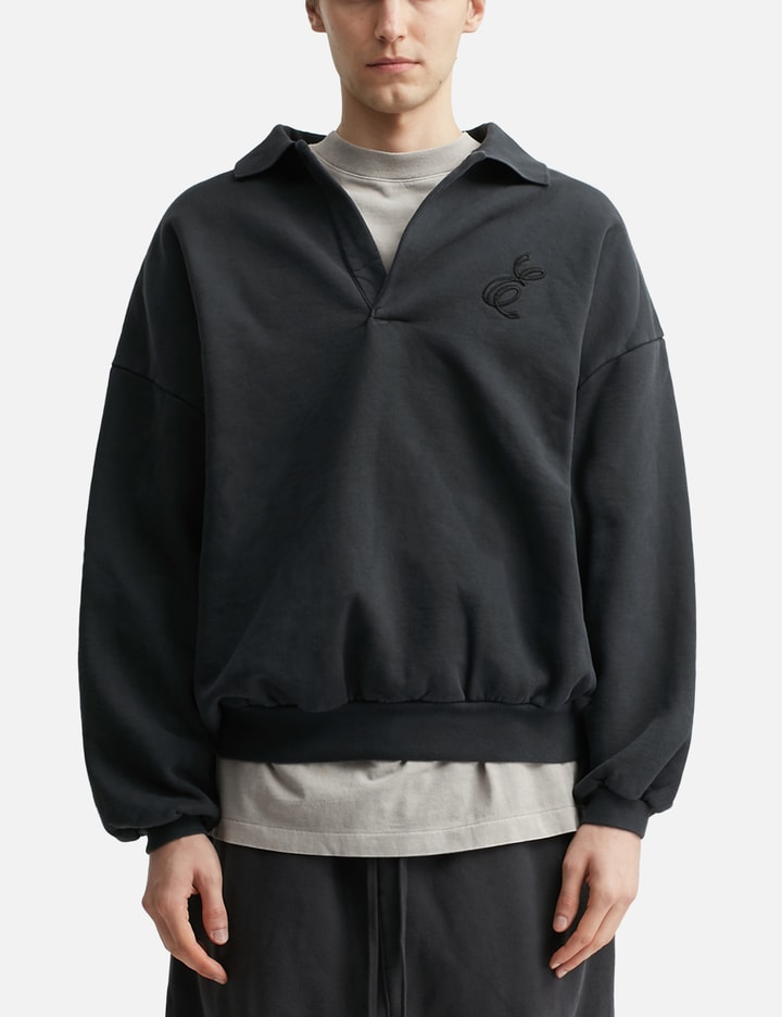 Embroidered Classic Polo Sweatshirt