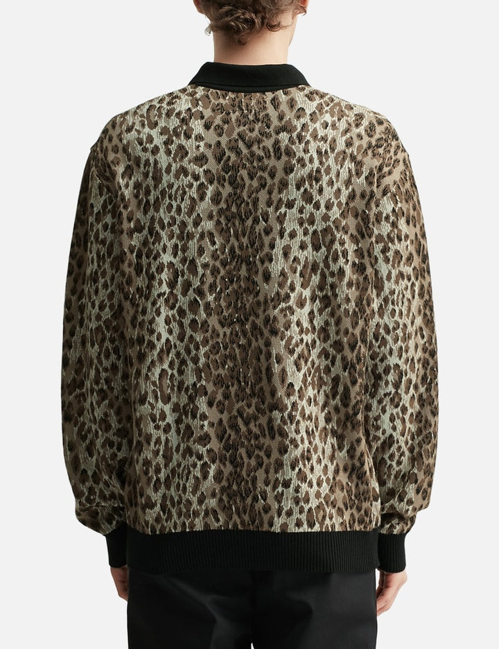 Leopard Jacquard Knit Polo Shirt