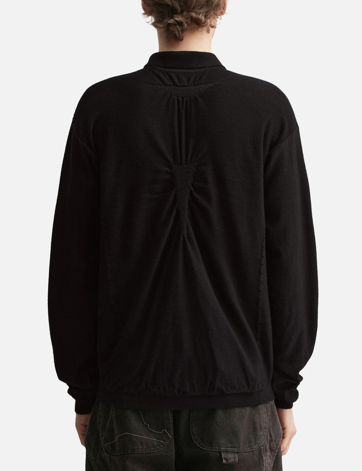 Pinched Wool Knit Polo
