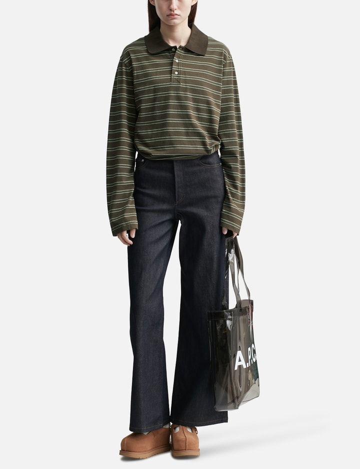 Long-Sleeve Striped Polo Shirt