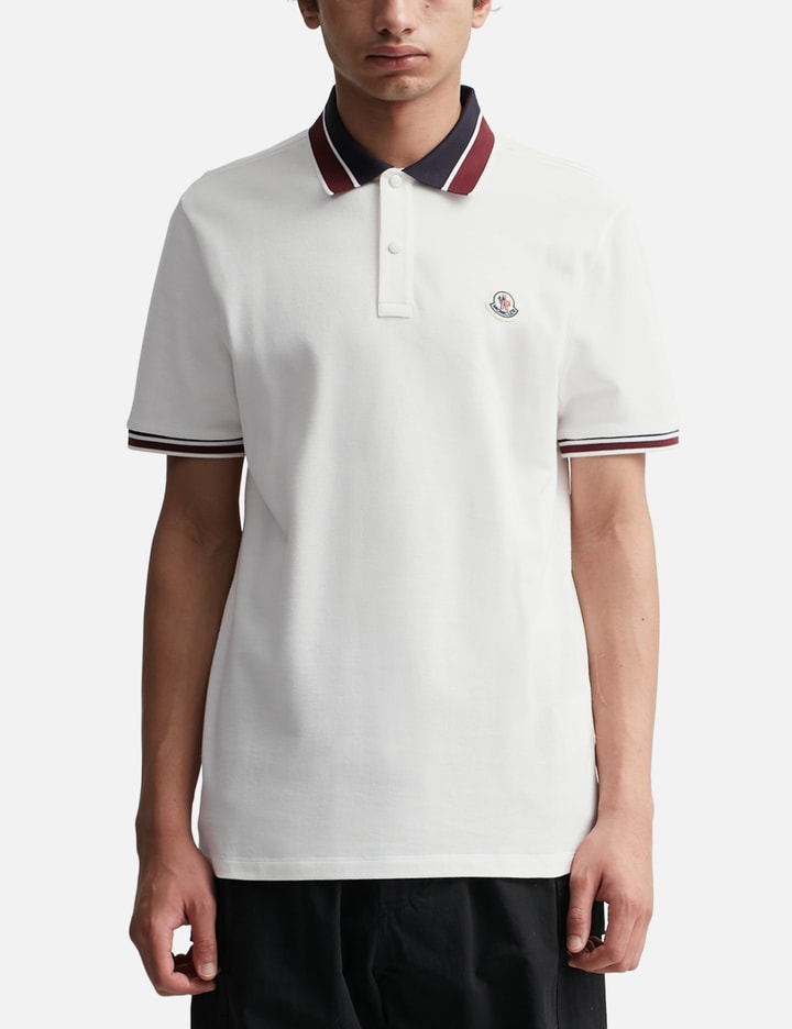 OPTICAL WHITE LOGO PATCH POLO SHIRT