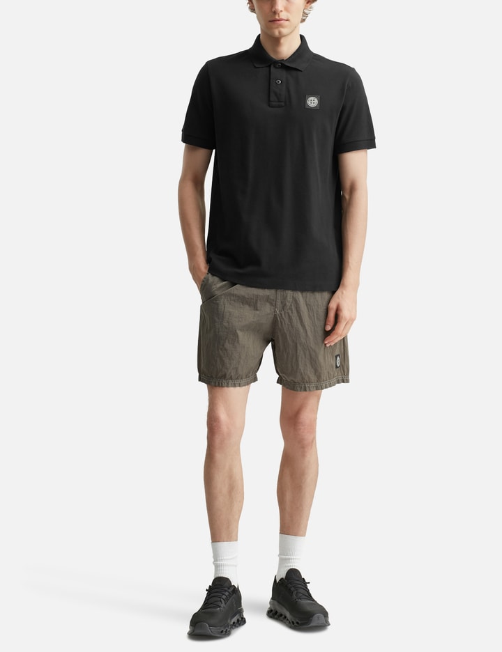 Slim-fit Short-sleeve Polo Shirt With Compass Patch