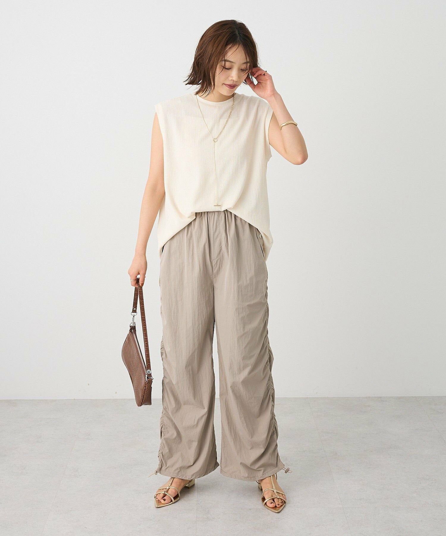 Sui Side Shirred Cargo Pants