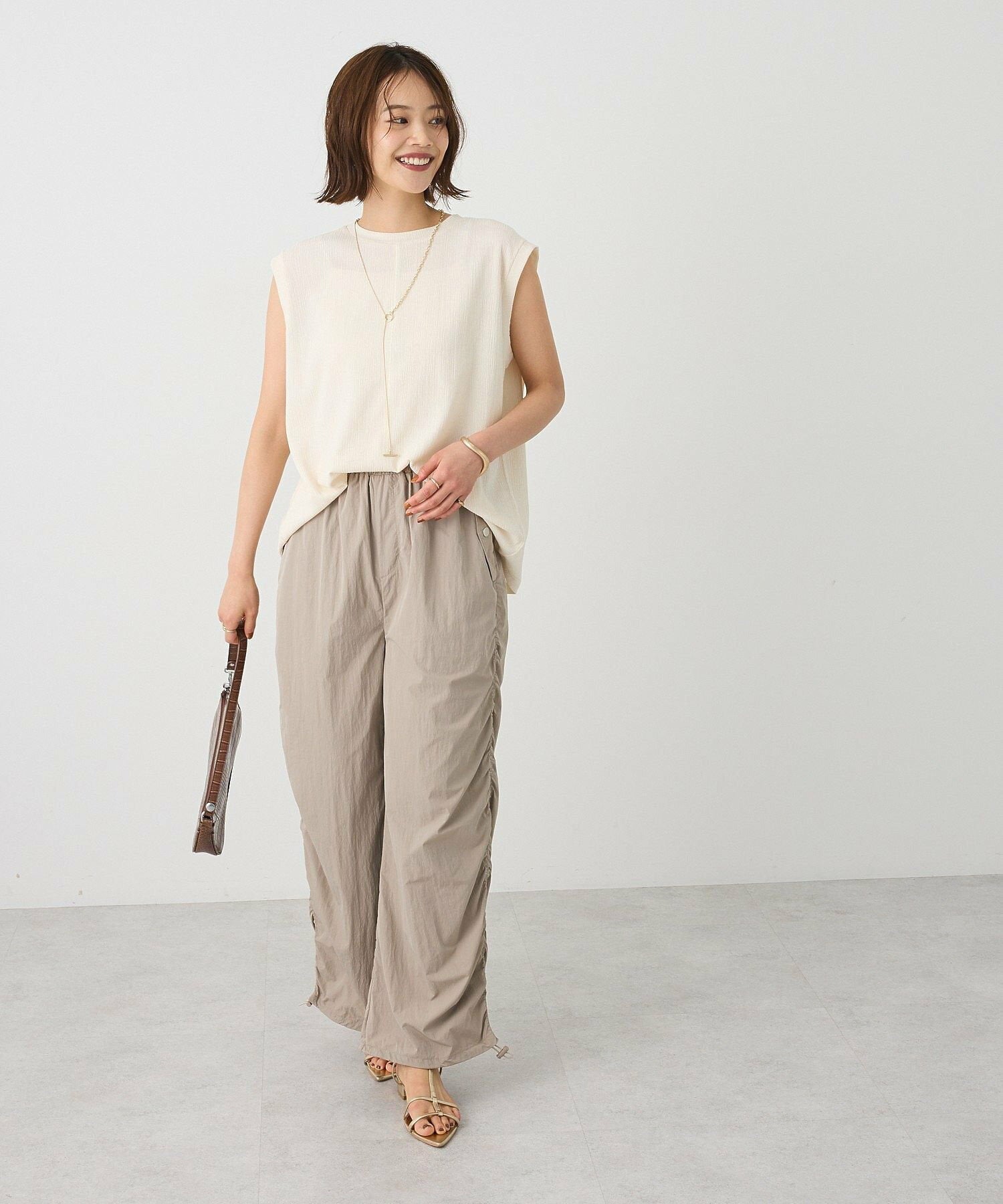 Sui Side Shirred Cargo Pants