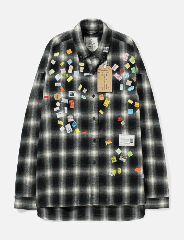 Price Sticker Printed Check Shirt