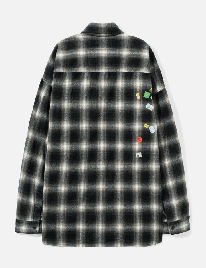 Price Sticker Printed Check Shirt