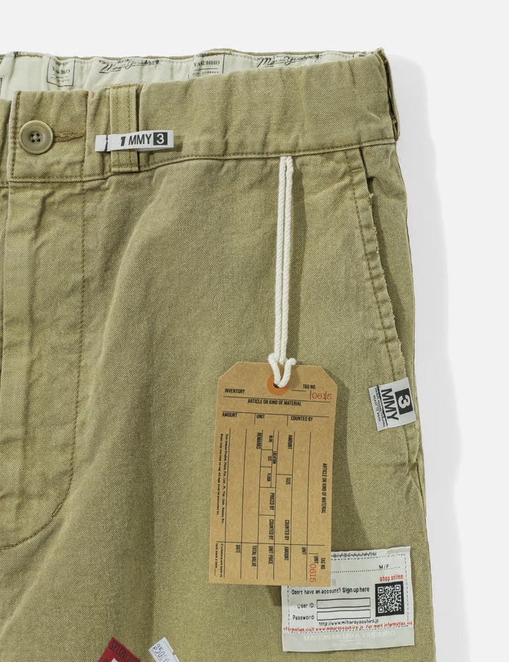 Price Tag Sticker Print Repaired Pants