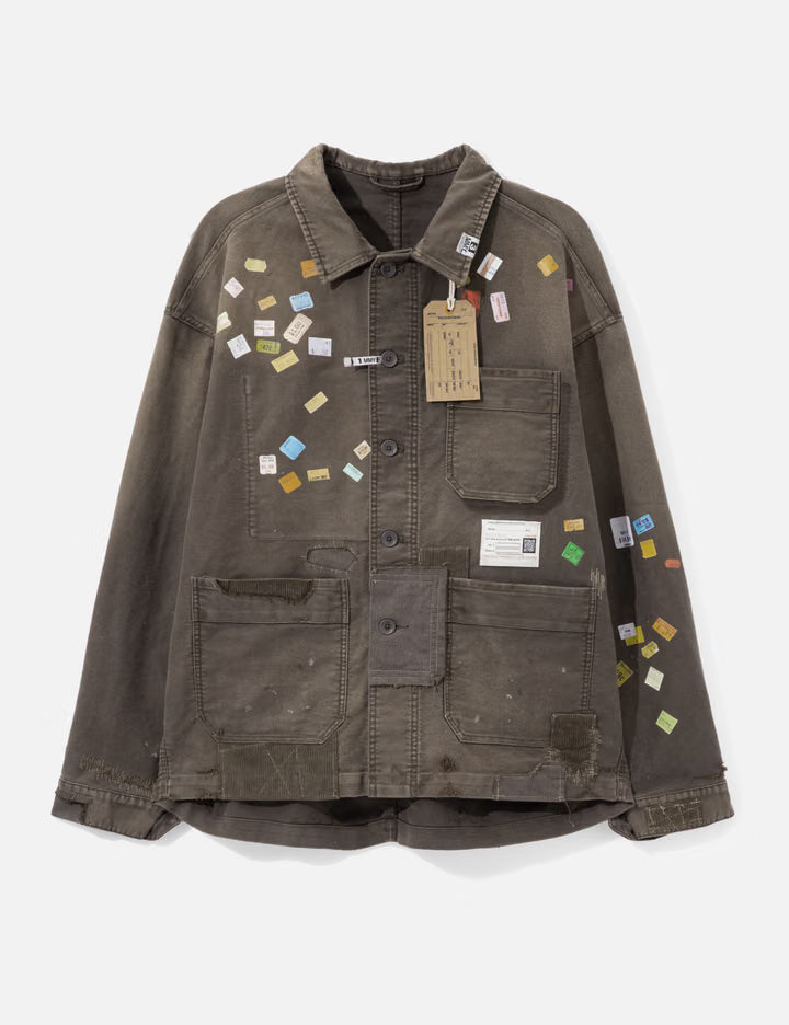 Price Tag Sticker Printed Repair Coverall Shirt