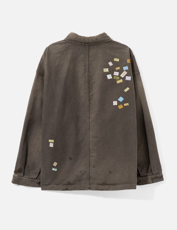 Price Tag Sticker Printed Repair Coverall Shirt