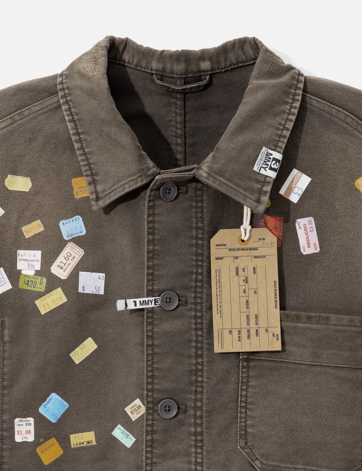 Price Tag Sticker Printed Repair Coverall Shirt